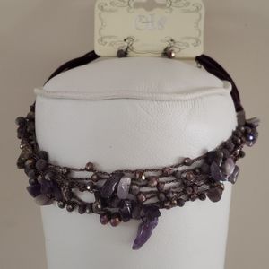 Burgandy set with earrings